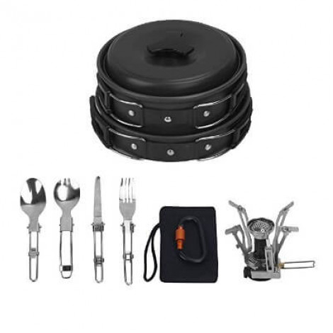 Bisgear 16 Pcs Camping Cookware