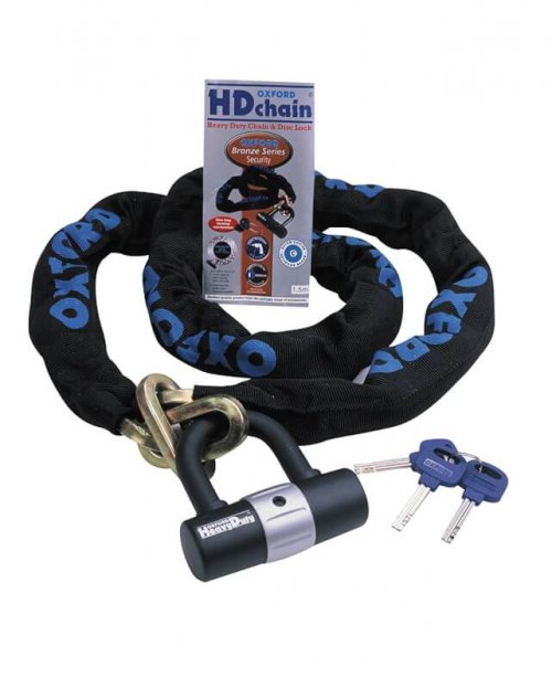 Oxford OF159 'HD Chain' 9.5mm Tough Double Locking Padlock
