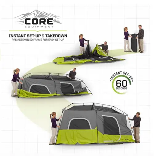 CORE 9 Person Instant Cabin Tent set up