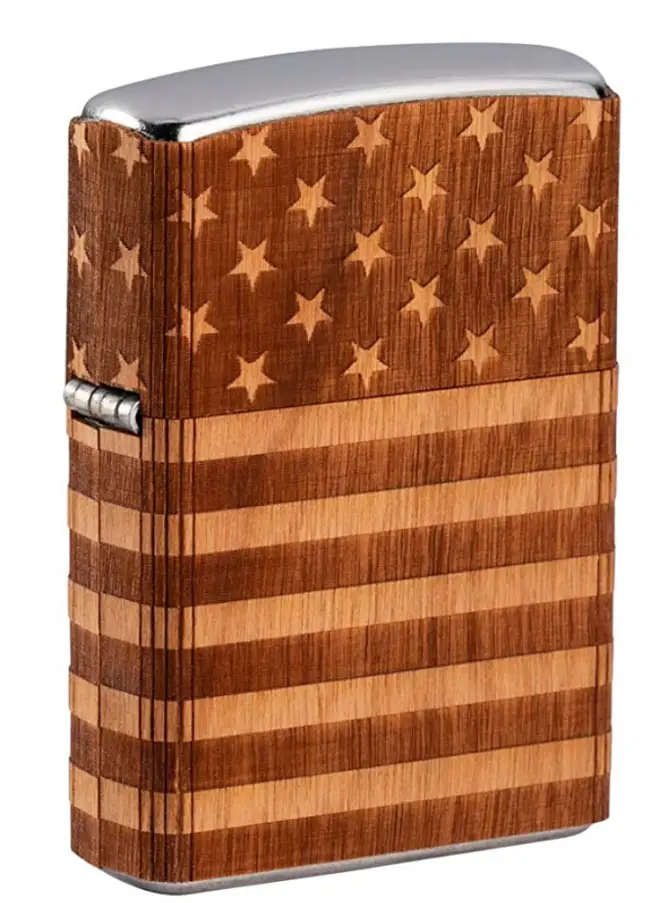 Zippo Woodchuck USA American Flag Wrap Pocket Lighter