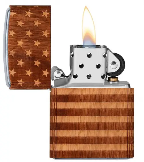 Zippo Woodchuck USA American Flag Wrap Pocket Lighter 2
