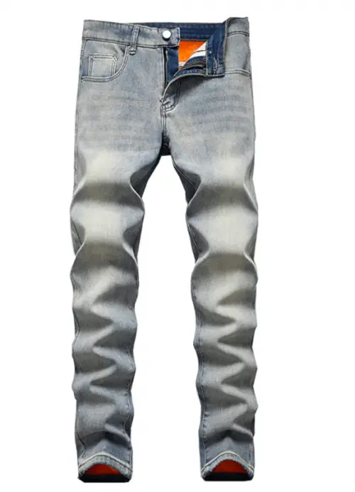 GUNLIRE Men’s Thermal Fleece Lined Jeans Winter Slim Fit Thicken Stretch Warm Denim Pants 