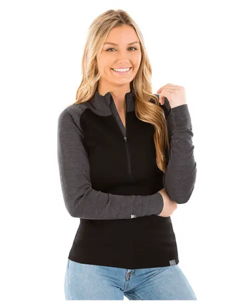 MERIWOOL Women’s Base Layer 100% Merino Wool Midweight 250g Half Zip Sweater for Women 