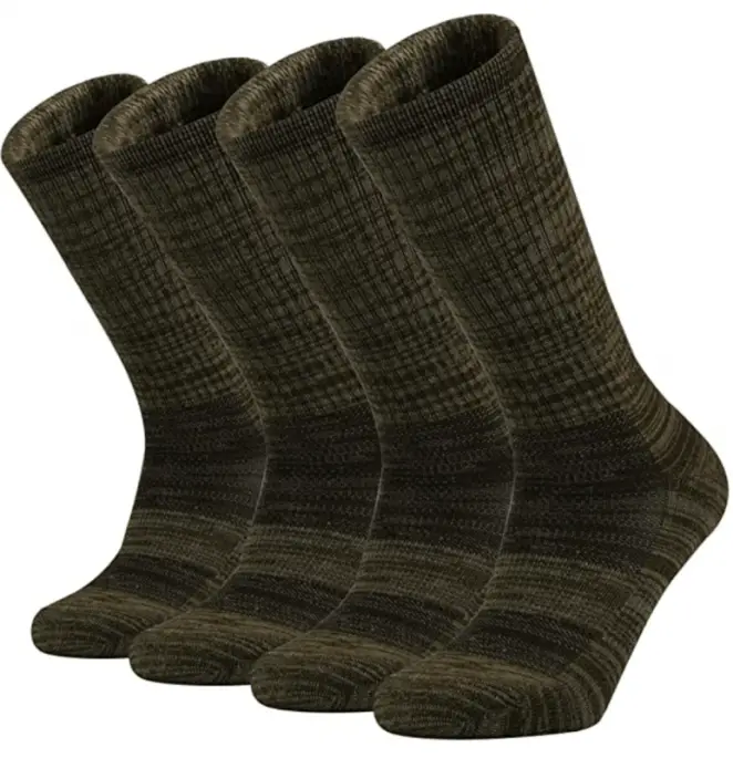 Ortis Men’s Merino Wool Moisture Wicking Outdoor Hiking Cushion Crew Socks 