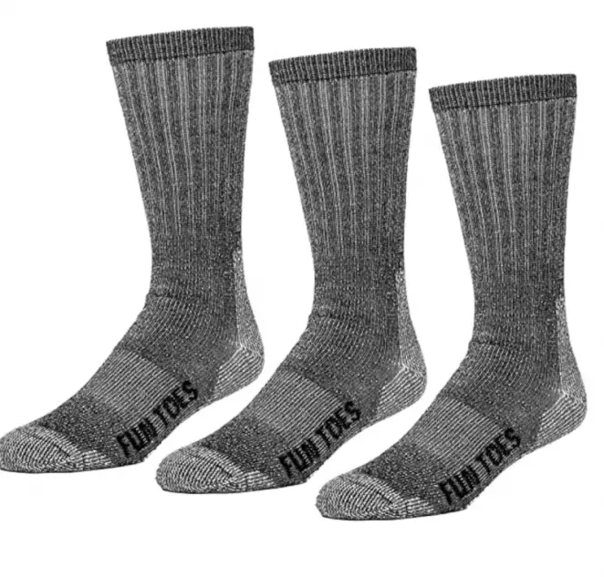 FUN TOES 3 pairs thermal insulated 8% merino wool socks 