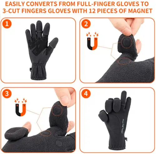 Palmyth Magnetic Fleece Fishing Gloves