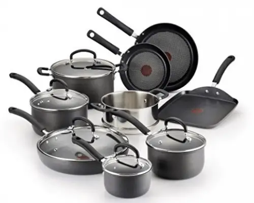 T-fal E765SH Ultimate Hard Anodized Nonstick 17 Piece Cookware Set